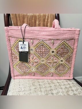 GYPSY LACE CANVAS BAG IN LIGHT PINK • Myra Bag NWT